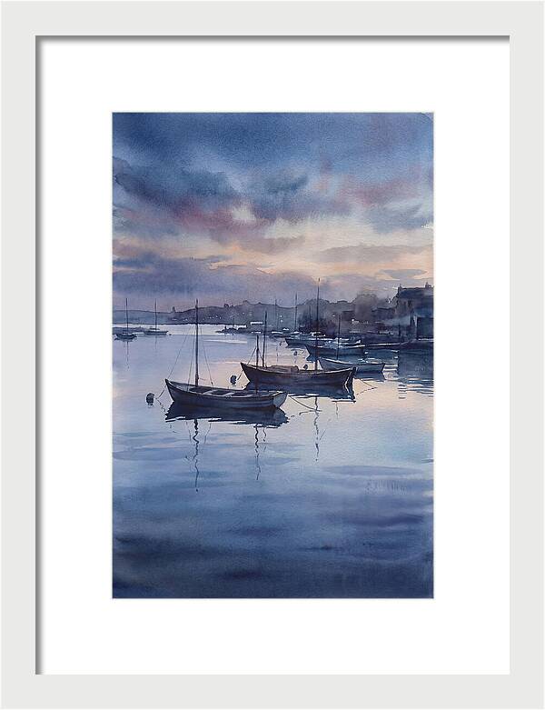 Calm Harbor At Blue Hour