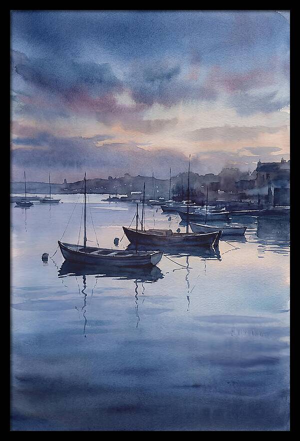 Calm Harbor At Blue Hour
