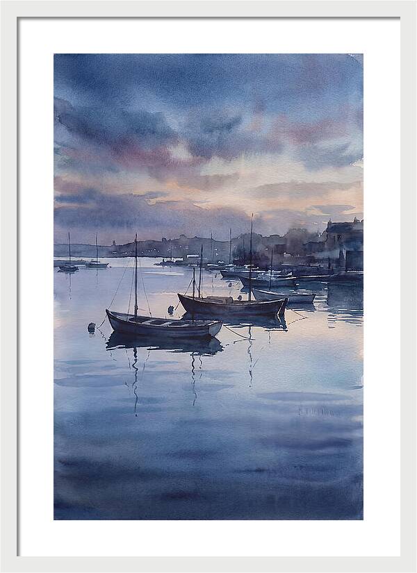 Calm Harbor At Blue Hour
