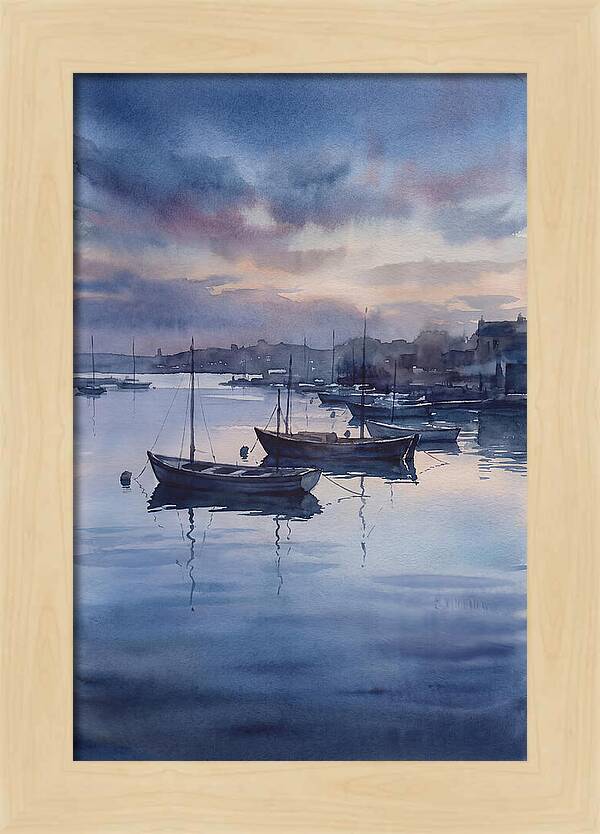 Calm Harbor At Blue Hour