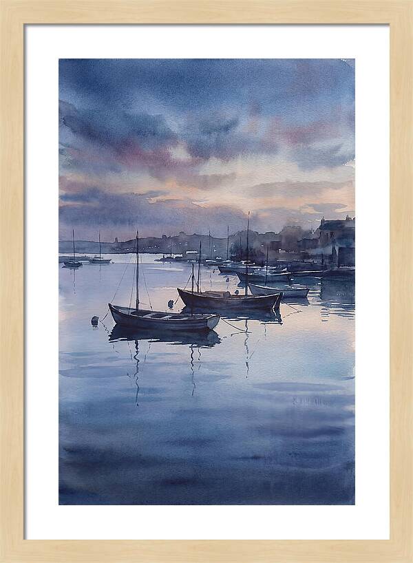 Calm Harbor At Blue Hour