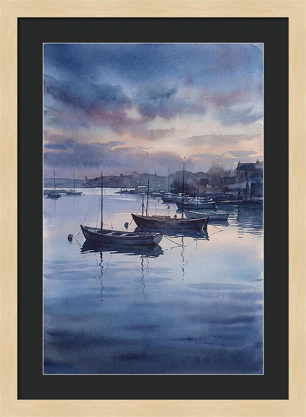 Calm Harbor At Blue Hour