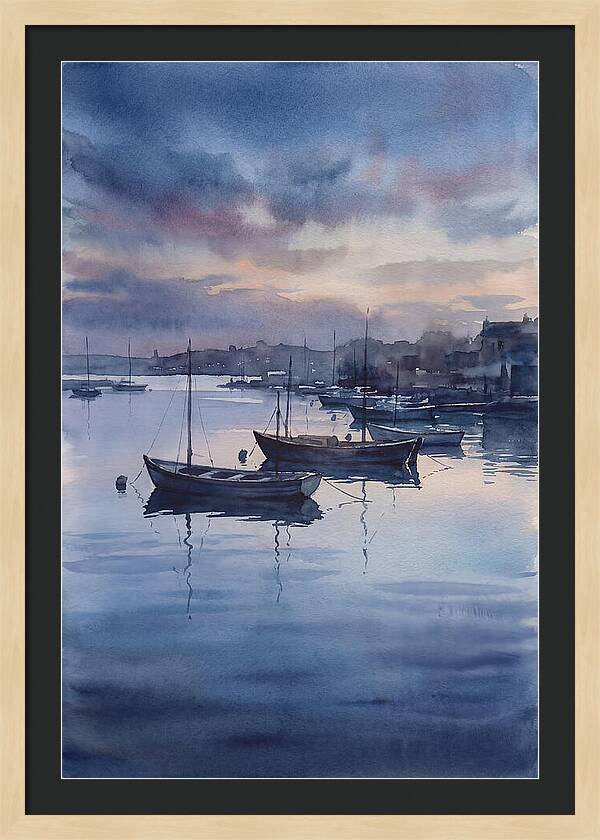 Calm Harbor At Blue Hour