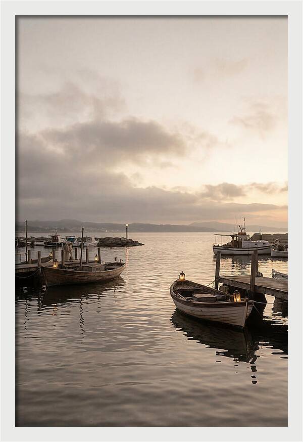 Calm Harbor At Twilight Hour
