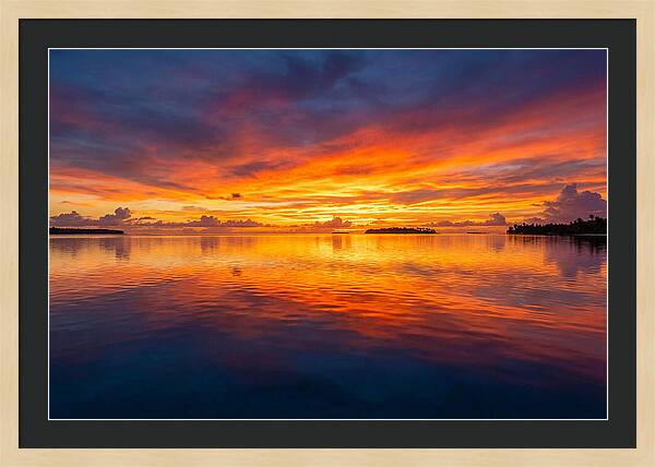 Calm Ocean Sunset Reflection