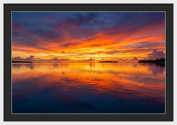 Calm Ocean Sunset Reflection