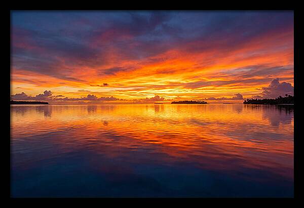 Calm Ocean Sunset Reflection