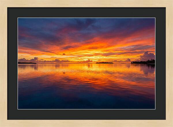 Calm Ocean Sunset Reflection