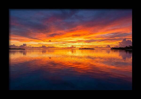 Calm Ocean Sunset Reflection