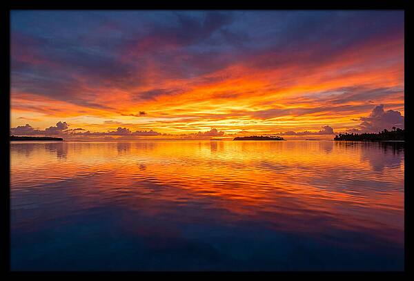 Calm Ocean Sunset Reflection