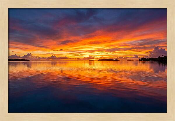 Calm Ocean Sunset Reflection