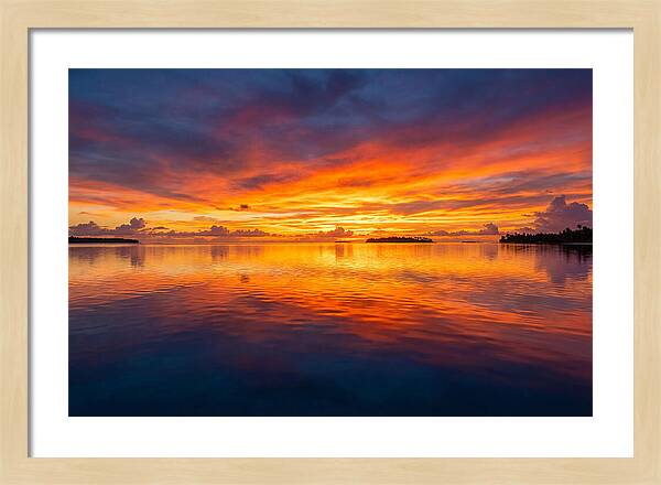 Calm Ocean Sunset Reflection