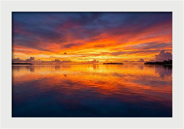 Calm Ocean Sunset Reflection