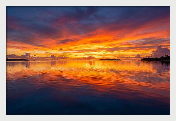Calm Ocean Sunset Reflection