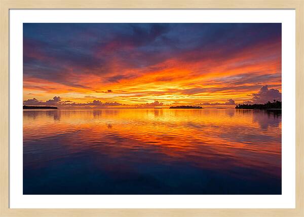 Calm Ocean Sunset Reflection