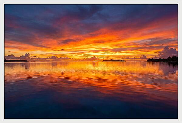 Calm Ocean Sunset Reflection