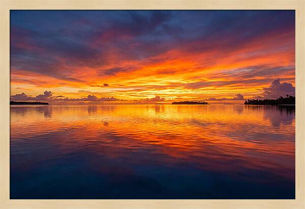Calm Ocean Sunset Reflection