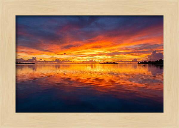 Calm Ocean Sunset Reflection