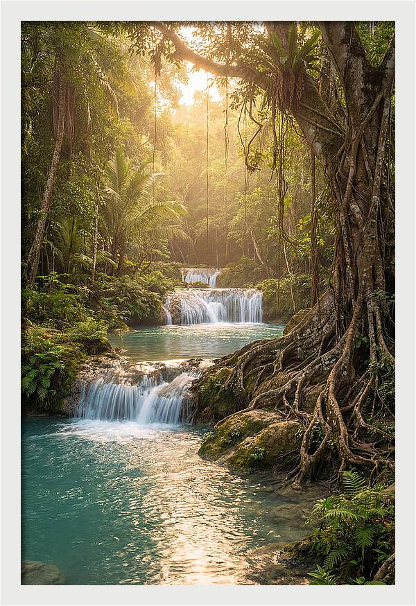 Cambugahay Falls At Golden Hour