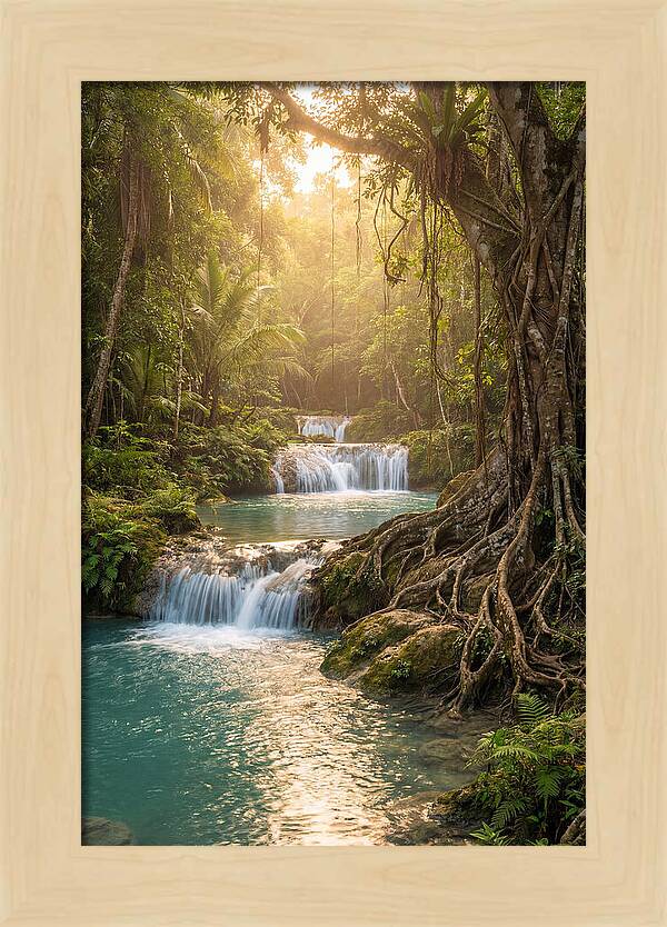 Cambugahay Falls At Golden Hour