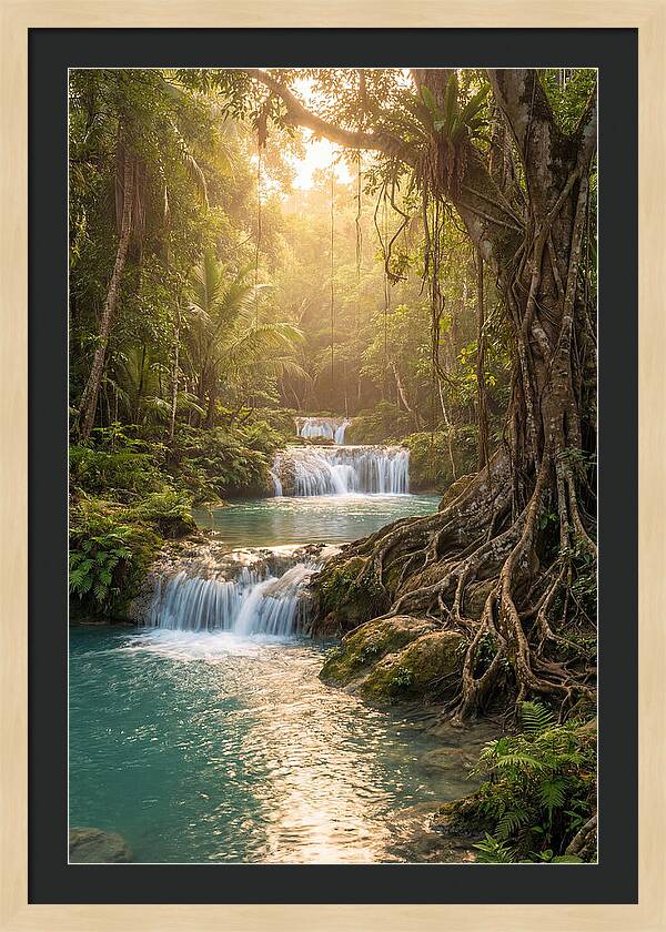 Cambugahay Falls At Golden Hour