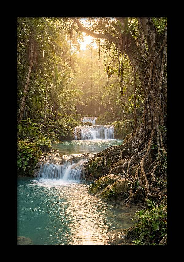 Cambugahay Falls At Golden Hour