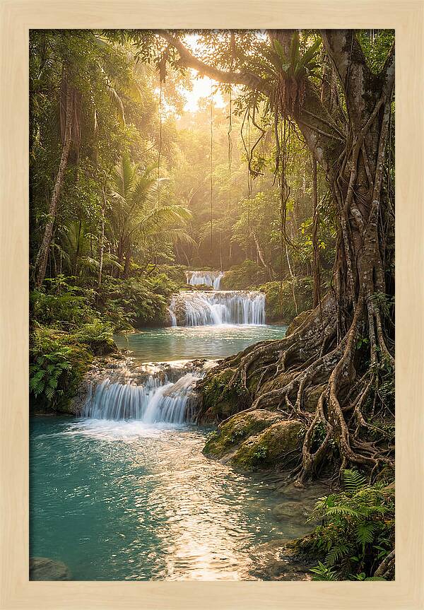 Cambugahay Falls At Golden Hour