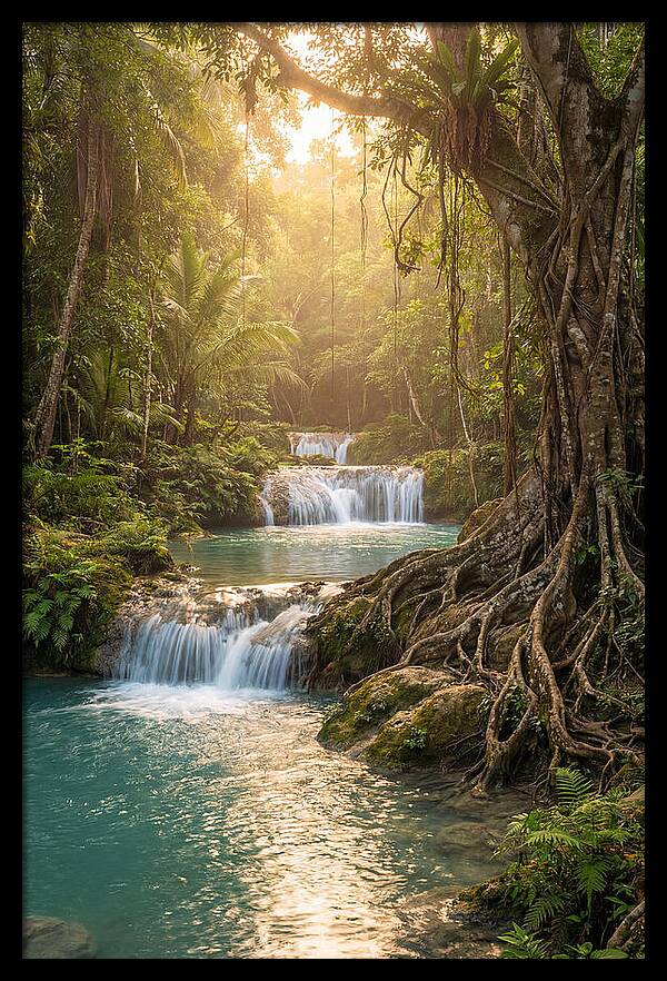 Cambugahay Falls At Golden Hour