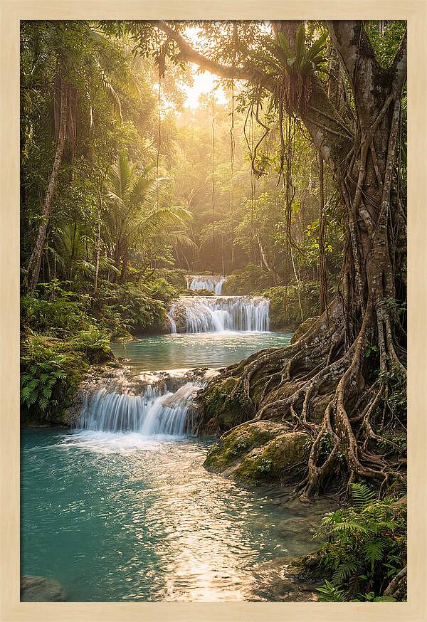 Cambugahay Falls At Golden Hour