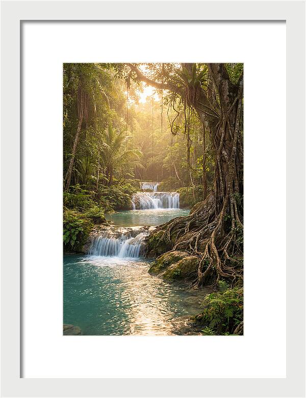 Cambugahay Falls At Golden Hour