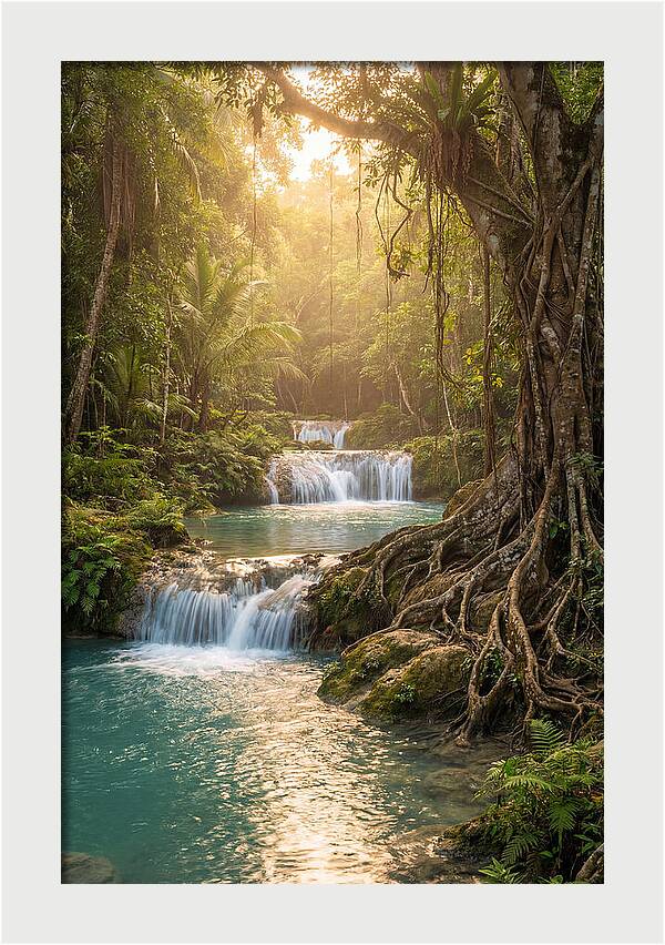 Cambugahay Falls At Golden Hour