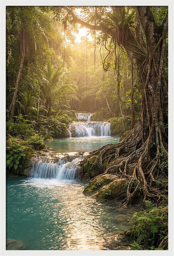 Cambugahay Falls At Golden Hour