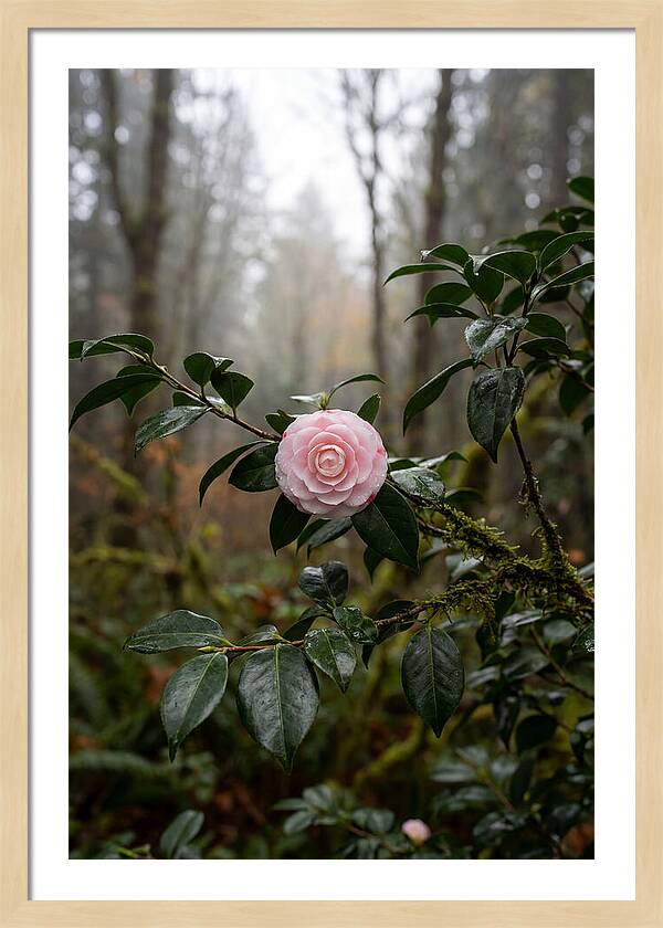 Camellia Blossom In Misty Forest
