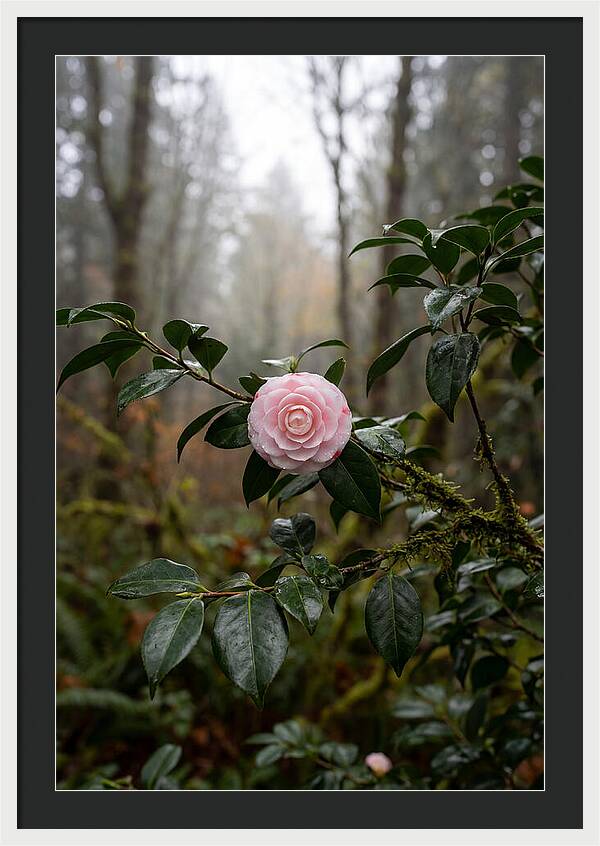 Camellia Blossom In Misty Forest