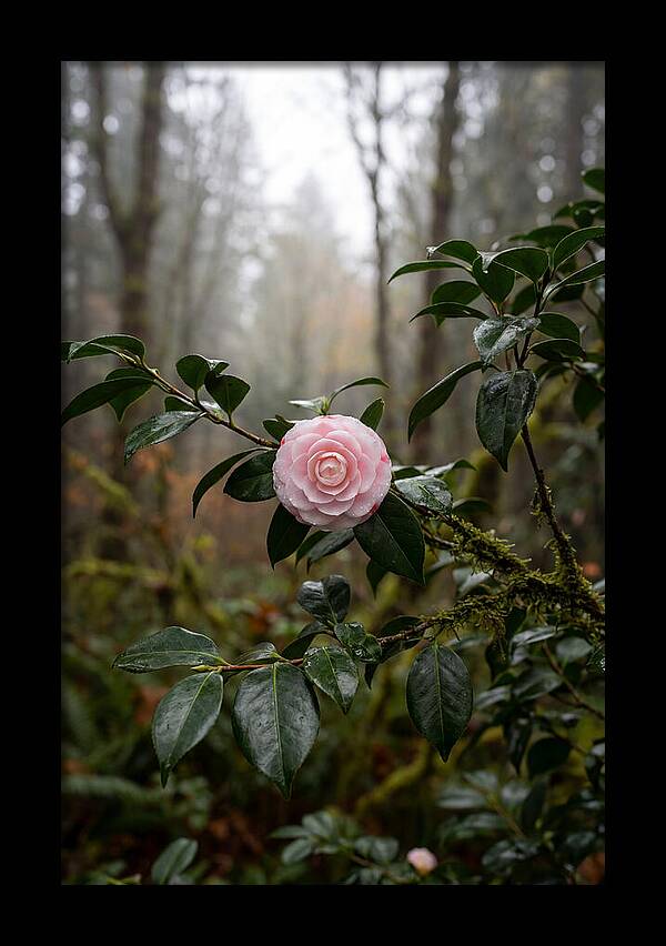 Camellia Blossom In Misty Forest