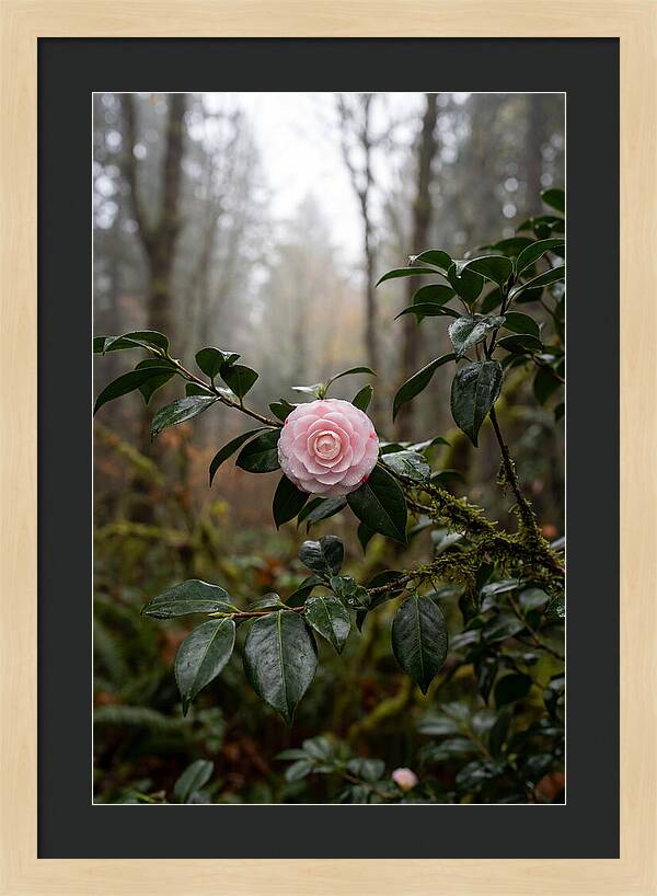 Camellia Blossom In Misty Forest
