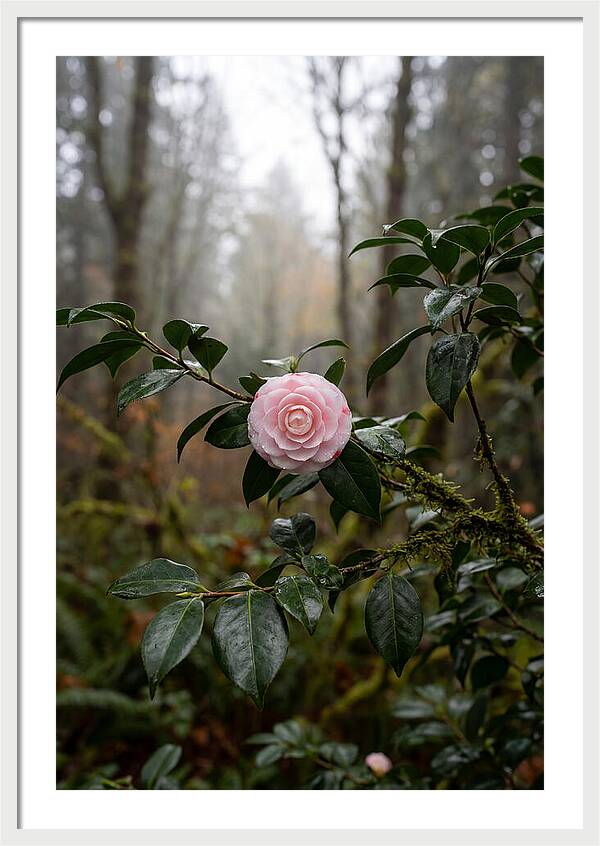 Camellia Blossom In Misty Forest