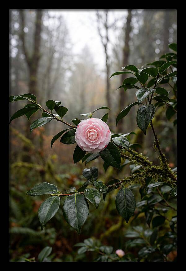 Camellia Blossom In Misty Forest