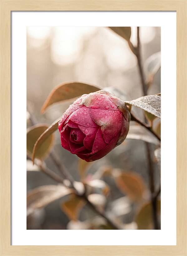 Camellia Bud Swollen With Color
