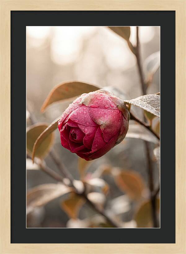 Camellia Bud Swollen With Color