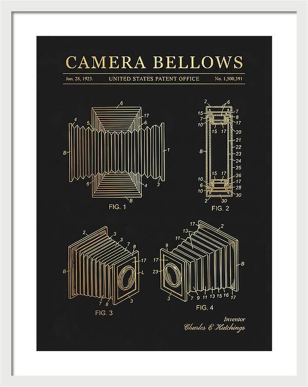 Camera Bellows Gold Patent Us1500391a