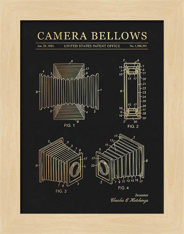 Camera Bellows Gold Patent Us1500391a
