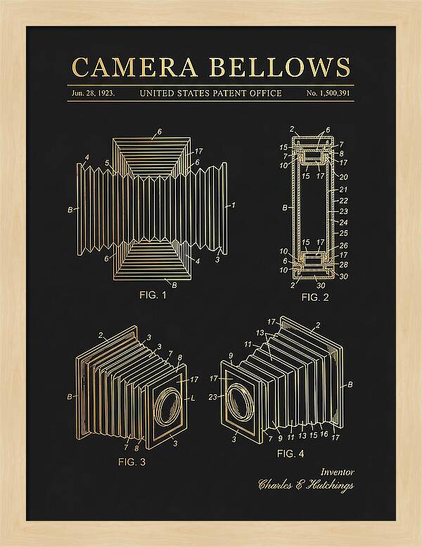 Camera Bellows Gold Patent Us1500391a