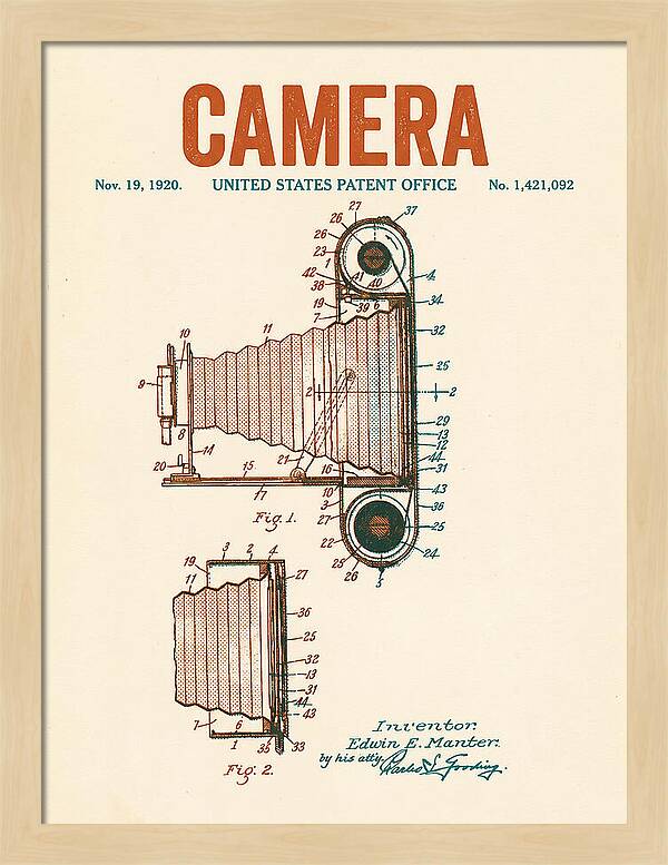 Camera Retro Patent Us1421092a