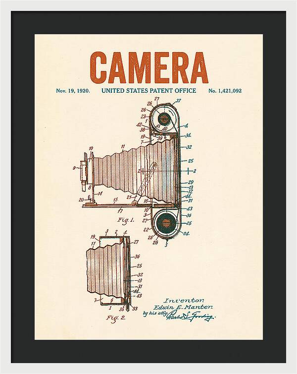 Camera Retro Patent Us1421092a