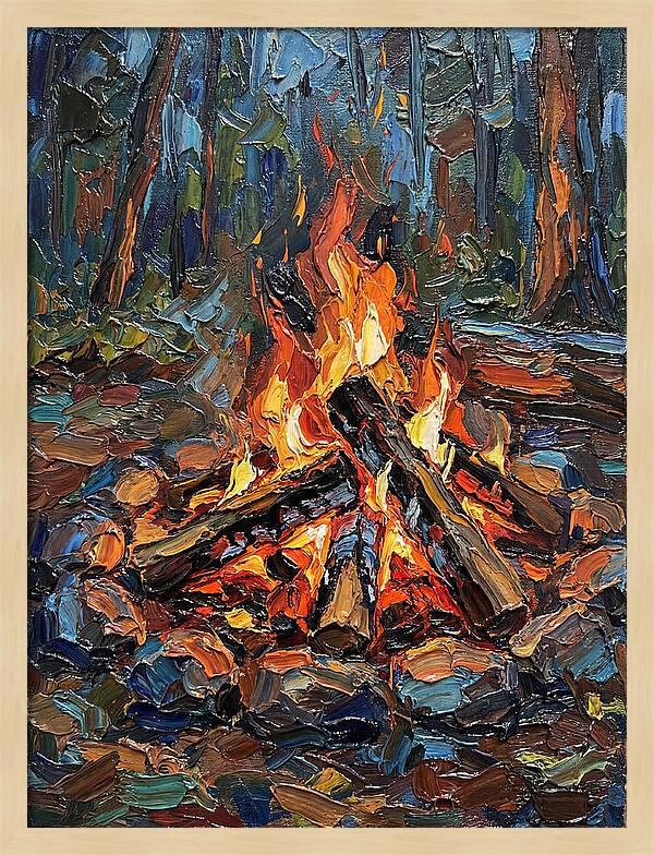 Campfire Glow In Nature