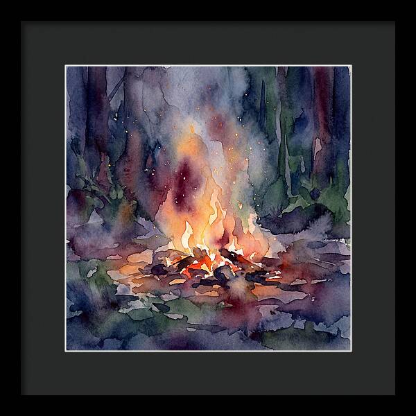 Campfire Glow In Watercolor