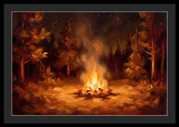 Campfire Under Stars