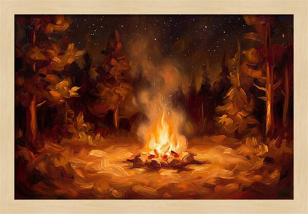 Campfire Under Stars