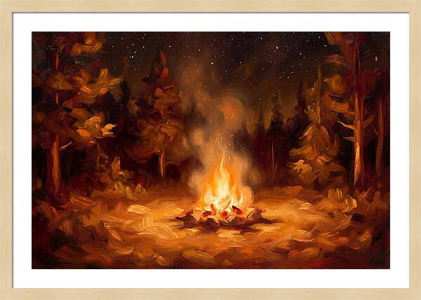 Campfire Under Stars
